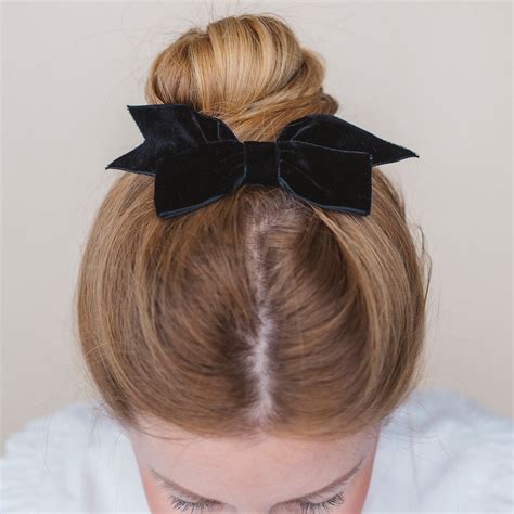 black velvet bow hair clip